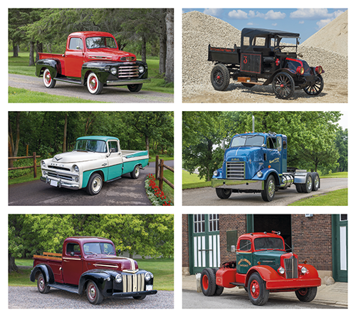 Tin-Topped Executive Antique Trucks Wall Calendars for 2025